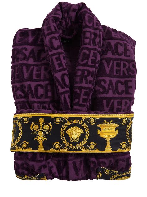 purple mens versace robe|Versace colorful robe.